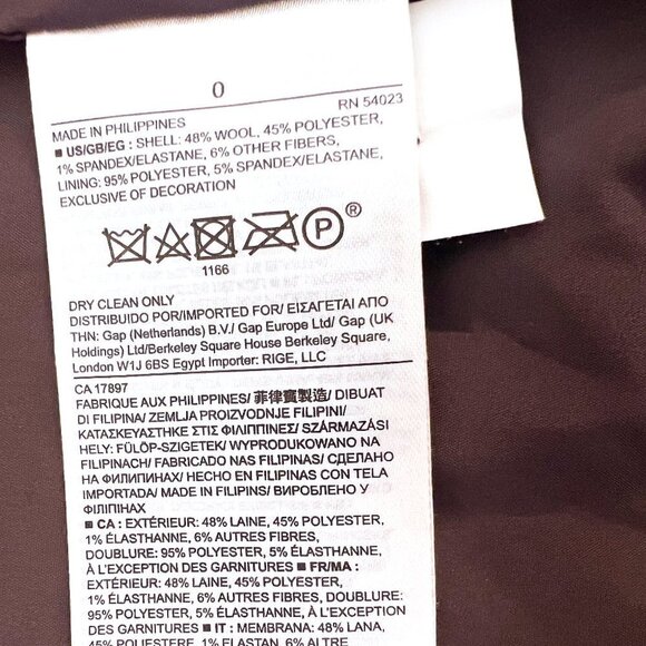 Banana Republic Women’s Wool Notched Collar Button Front Jacket Blazer Size 0 - Picture 11 of 13